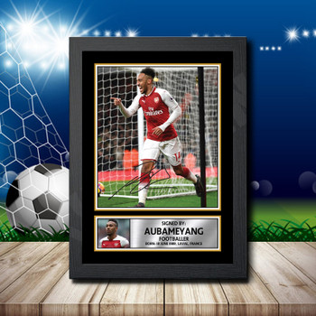 Pierre-Emerick Aubameyang 2 Signed Autographed Footballers Star Poster Print Framed Merch Gift Pierre-Emerick Aubameyang 2 Signed Autographed Footballers Star Poster Print Framed Merch Gift
