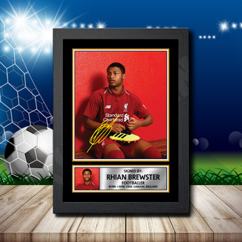 Rhian Brewster 2 Signed Autographed Footballers Star Poster Print Framed Merch Gift