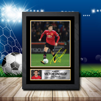 Victor Lindelof 2 Signed Autographed Footballers Star Poster Print Framed Merch Gift Victor Lindelof 2 Signed Autographed Footballers Star Poster Print Framed Merch Gift