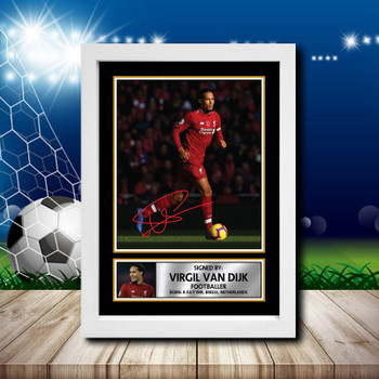 Virgil Van Dijk 6 Signed Autographed Footballers Star Poster Print Framed Merch Gift Virgil Van Dijk 6 Signed Autographed Footballers Star Poster Print Framed Merch Gift