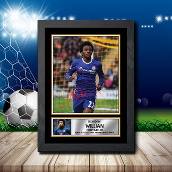 Willian 5 Signed Autographed Footballers Star Poster Print Framed Merch Gift Willian 5 Signed Autographed Footballers Star Poster Print Framed Merch Gift