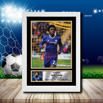 Willian 5 Signed Autographed Footballers Star Poster Print Framed Merch Gift Willian 5 Signed Autographed Footballers Star Poster Print Framed Merch Gift
