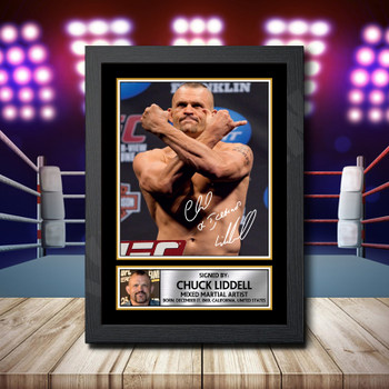 Chuck Liddell 2 Signed Autographed Ufc Star Poster Print Framed Merch Gift Chuck Liddell 2 Signed Autographed Ufc Star Poster Print Framed Merch Gift