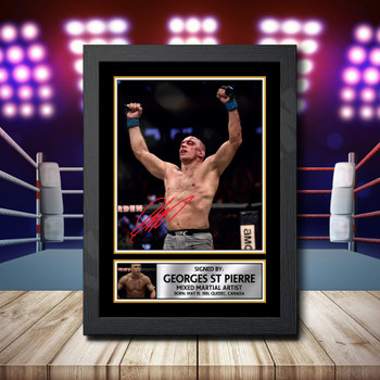 Georges St Pierre Signed Autographed Ufc Star Poster Print Framed Merch Gift