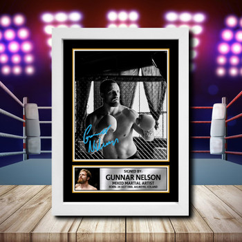 Gunnar Nelson Signed Autographed Ufc Star Poster Print Framed Merch Gift