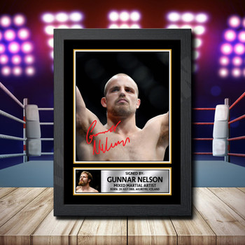 Gunnar Nelson 2 Signed Autographed Ufc Star Poster Print Framed Merch Gift
