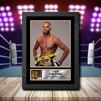 Jon  Jones Signed Autographed Ufc Star Poster Print Framed Merch Gift