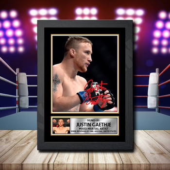 Justin Gaethje Signed Autographed Ufc Star Poster Print Framed Merch Gift Justin Gaethje Signed Autographed Ufc Star Poster Print Framed Merch Gift