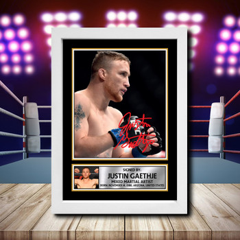 Justin Gaethje Signed Autographed Ufc Star Poster Print Framed Merch Gift Justin Gaethje Signed Autographed Ufc Star Poster Print Framed Merch Gift