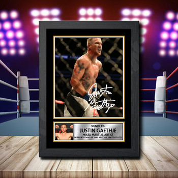 Justin Gaethje 2 Signed Autographed Ufc Star Poster Print Framed Merch Gift Justin Gaethje 2 Signed Autographed Ufc Star Poster Print Framed Merch Gift