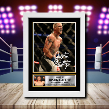 Justin Gaethje 2 Signed Autographed Ufc Star Poster Print Framed Merch Gift Justin Gaethje 2 Signed Autographed Ufc Star Poster Print Framed Merch Gift