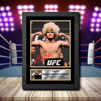 Khabib Nurmagomedovâ  Signed Autographed Ufc Star Poster Print Framed Merch Gift