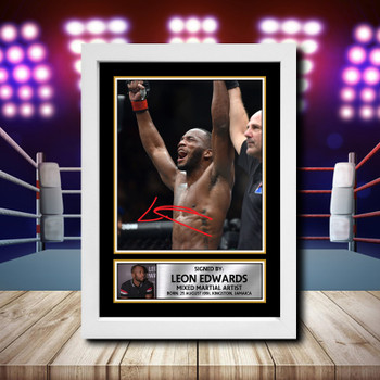 Leon Edwards Signed Autographed Ufc Star Poster Print Framed Merch Gift
