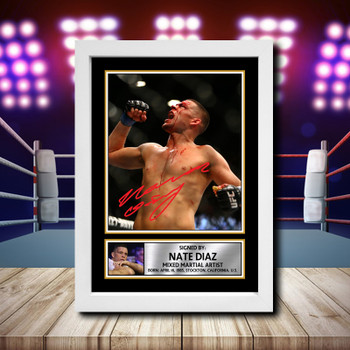 Nate Diaz Signed Autographed Ufc Star Poster Print Framed Merch Gift