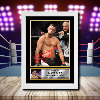 Nate Diaz 2 Signed Autographed Ufc Star Poster Print Framed Merch Gift