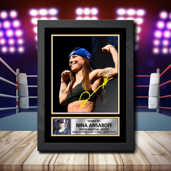 Nina Ansaroff 2 Signed Autographed Ufc Star Poster Print Framed Merch Gift Nina Ansaroff 2 Signed Autographed Ufc Star Poster Print Framed Merch Gift