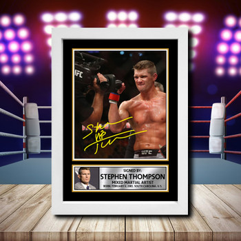 Stephen Thompson Signed Autographed Ufc Star Poster Print Framed Merch Gift Stephen Thompson Signed Autographed Ufc Star Poster Print Framed Merch Gift