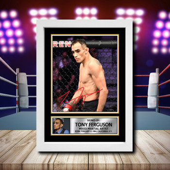 Tony Ferguson Signed Autographed Ufc Star Poster Print Framed Merch Gift Tony Ferguson Signed Autographed Ufc Star Poster Print Framed Merch Gift