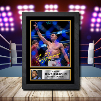 Tony Ferguson 2 Signed Autographed Ufc Star Poster Print Framed Merch Gift Tony Ferguson 2 Signed Autographed Ufc Star Poster Print Framed Merch Gift