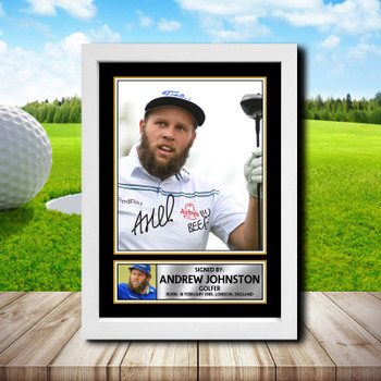 Andrew Beef Johnston Signed Autographed Golfer Star Poster Print Framed Merch Gift Andrew Beef Johnston Signed Autographed Golfer Star Poster Print Framed Merch Gift