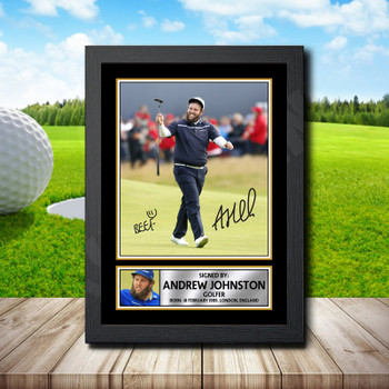 Andrew Beef Johnston 2 Signed Autographed Golfer Star Poster Print Framed Merch Gift Andrew Beef Johnston 2 Signed Autographed Golfer Star Poster Print Framed Merch Gift