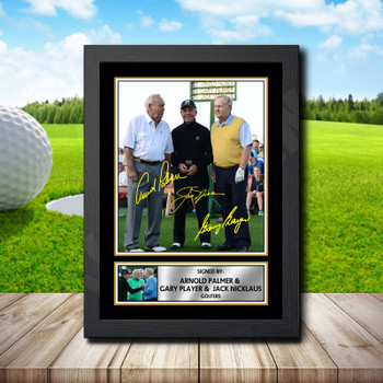 Arnold Palmer Gary Player _ Jack Nicklaus 2 Signed Autographed Golfer Star Poster Print Framed Merch Gift Arnold Palmer Gary Player _ Jack Nicklaus 2 Signed Autographed Golfer Star Poster Print Framed Merch Gift
