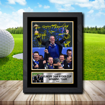 Europe 2014 Ryder Cup Winning Team Signed Autographed Golfer Star Poster Print Framed Merch Gift Europe 2014 Ryder Cup Winning Team Signed Autographed Golfer Star Poster Print Framed Merch Gift