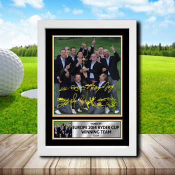 Europe 2014 Ryder Cup Winning Team 2 Signed Autographed Golfer Star Poster Print Framed Merch Gift Europe 2014 Ryder Cup Winning Team 2 Signed Autographed Golfer Star Poster Print Framed Merch Gift