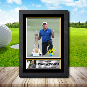 Francesco Molinari 2 Signed Autographed Golfer Star Poster Print Framed Merch Gift Francesco Molinari 2 Signed Autographed Golfer Star Poster Print Framed Merch Gift