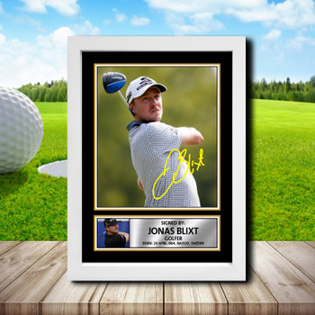 Jonas Blixt Signed Autographed Golfer Star Poster Print Framed Merch Gift Jonas Blixt Signed Autographed Golfer Star Poster Print Framed Merch Gift