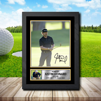 Justin Leonard 2 Signed Autographed Golfer Star Poster Print Framed Merch Gift Justin Leonard 2 Signed Autographed Golfer Star Poster Print Framed Merch Gift