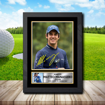 Matteo Manassero Signed Autographed Golfer Star Poster Print Framed Merch Gift Matteo Manassero Signed Autographed Golfer Star Poster Print Framed Merch Gift