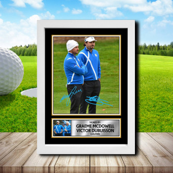 Mcdowell + Victor Dubuisson 2 Signed Autographed Golfer Star Poster Print Framed Merch Gift Mcdowell + Victor Dubuisson 2 Signed Autographed Golfer Star Poster Print Framed Merch Gift