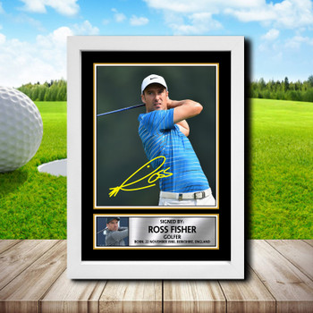 Ross Fisher Signed Autographed Golfer Star Poster Print Framed Merch Gift Ross Fisher Signed Autographed Golfer Star Poster Print Framed Merch Gift