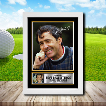 Seve Ballesteros Signed Autographed Golfer Star Poster Print Framed Merch Gift