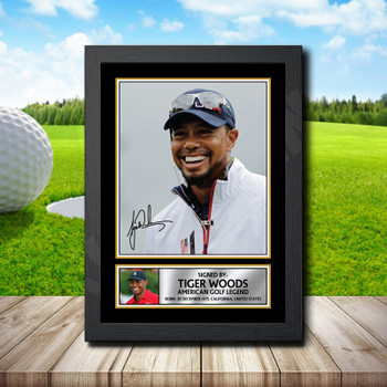 Tiger Woods Signed Autographed Golfer Star Poster Print Framed Merch Gift