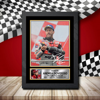 Andrea Dovizioso 2 Signed Autographed Formula1 Star Poster Print Framed Merch Gift