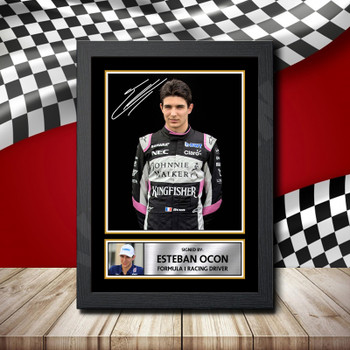 Estebab Ocon Formula 1 Signature Signed Autographed Formula1 Star Poster Print Framed Merch Gift