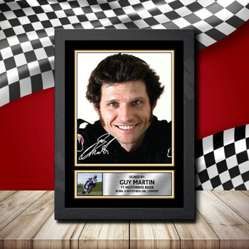 Guy Martin Signed Autographed Formula1 Star Poster Print Framed Merch Gift