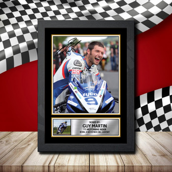 Guy Martin 2 Signed Autographed Formula1 Star Poster Print Framed Merch Gift