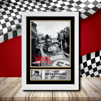 Jackie Stewart 2 Signed Autographed Formula1 Star Poster Print Framed Merch Gift Jackie Stewart 2 Signed Autographed Formula1 Star Poster Print Framed Merch Gift