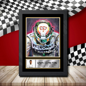 Lewis Hamilton Formula 1 Signed Autographed Formula1 Star Poster Print Framed Merch Gift