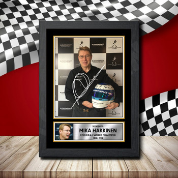 Mika Hakkinen Formula 1 Signature Signed Autographed Formula1 Star Poster Print Framed Merch Gift Mika Hakkinen Formula 1 Signature Signed Autographed Formula1 Star Poster Print Framed Merch Gift