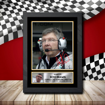 Ross Brawn 2 Signed Autographed Formula1 Star Poster Print Framed Merch Gift Ross Brawn 2 Signed Autographed Formula1 Star Poster Print Framed Merch Gift