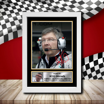 Ross Brawn 2 Signed Autographed Formula1 Star Poster Print Framed Merch Gift Ross Brawn 2 Signed Autographed Formula1 Star Poster Print Framed Merch Gift
