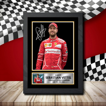Sebastian Vettel Formula 1 Signature Signed Autographed Formula1 Star Poster Print Framed Merch Gift Sebastian Vettel Formula 1 Signature Signed Autographed Formula1 Star Poster Print Framed Merch Gift