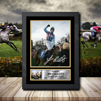 Jim Culloty 2 Signed Autographed Horse-Racing Star Poster Print Framed Merch Gift