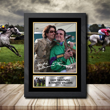 Liam Treadwell  Venetia Williams Signed Autographed Horse-Racing Star Poster Print Framed Merch Gift