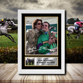 Liam Treadwell Venetia Williams Signed Style Poster Print - Horse Racing Collectors Piece - UK Manufactured Framed Memorabilia