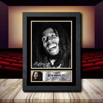 Bob Marley Signed A4 Photo Print Autograph Music 